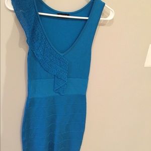 Bebe blue bodycon Bandage Mini dress s